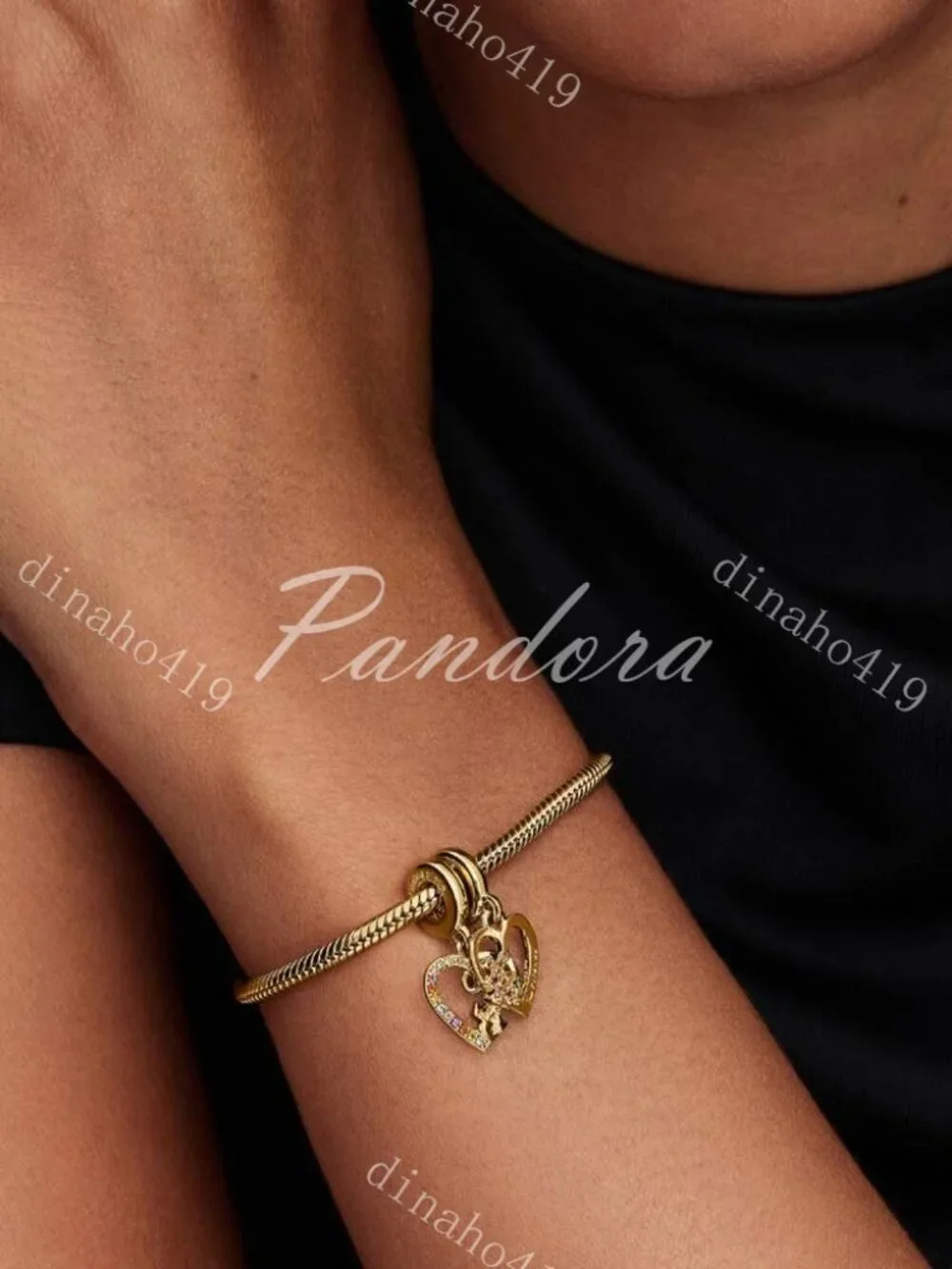 Pandora Splittable Puzzle Piece Hearts Dangle Charm